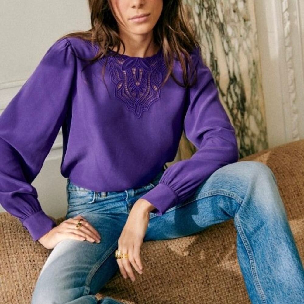 Sezane Silk Carlotta Blouse